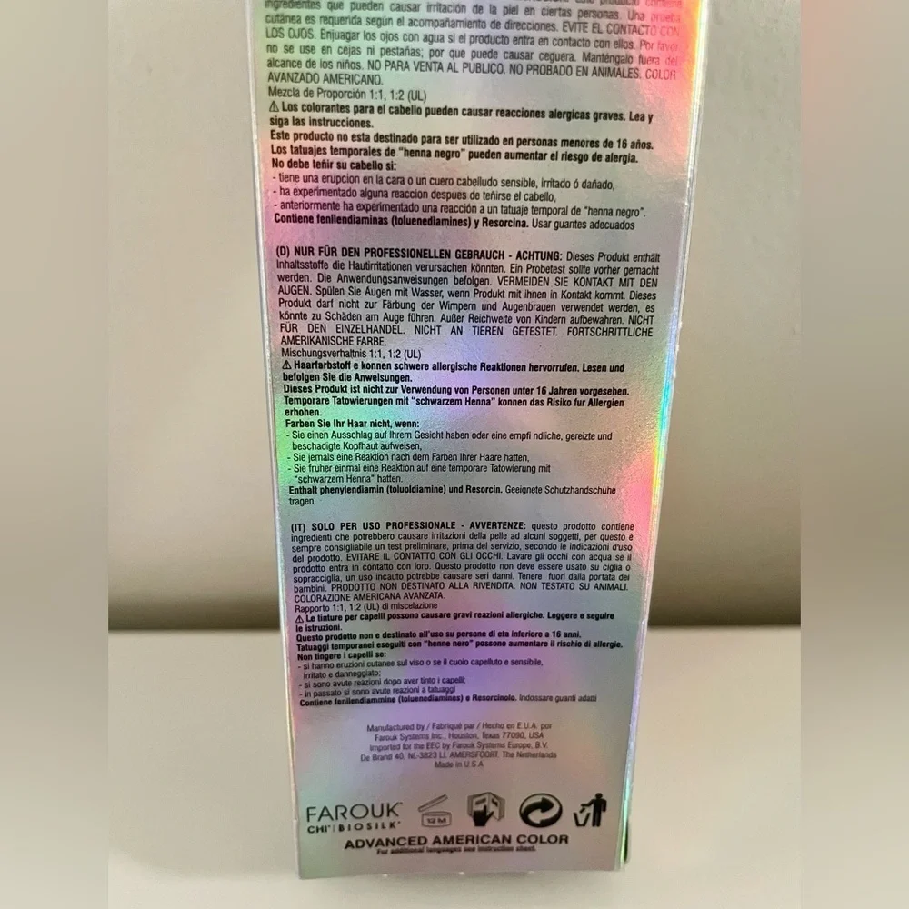 CHI Ionic Permanent Shine Hair Color 7RV Extra Light Red Violet 3 oz